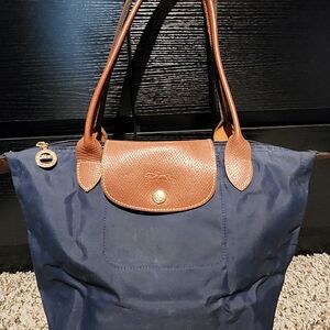 Longchamp Le Pliage Original nylon tote bag in navy blue